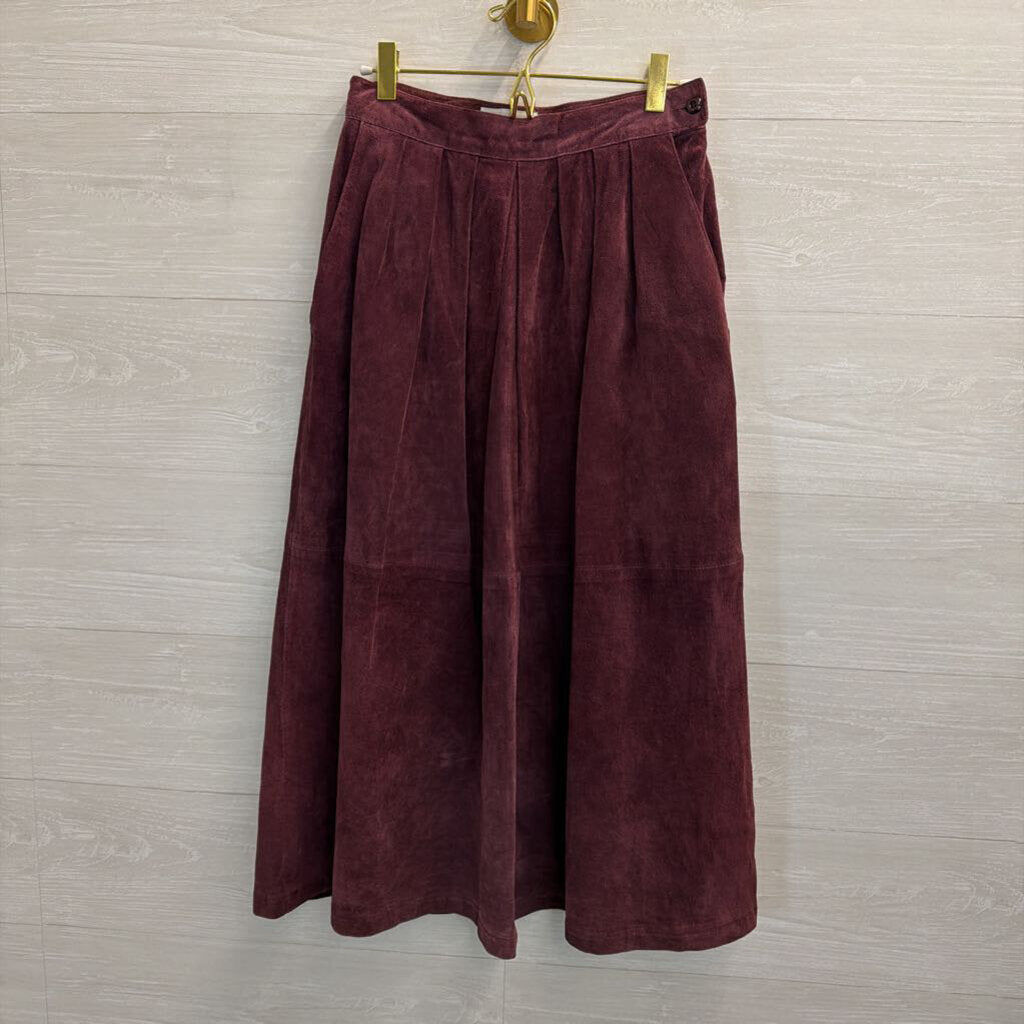 Vintage JH Collectibles Purple Suede Midi Skirt 10