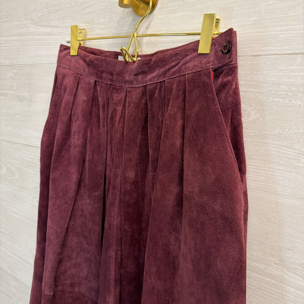 Vintage JH Collectibles Purple Suede Midi Skirt 10
