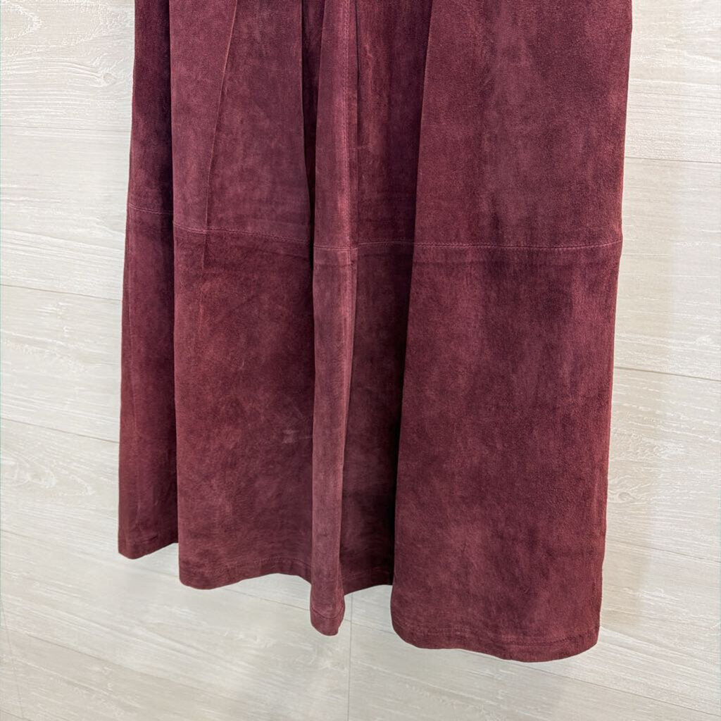 Vintage JH Collectibles Purple Suede Midi Skirt 10