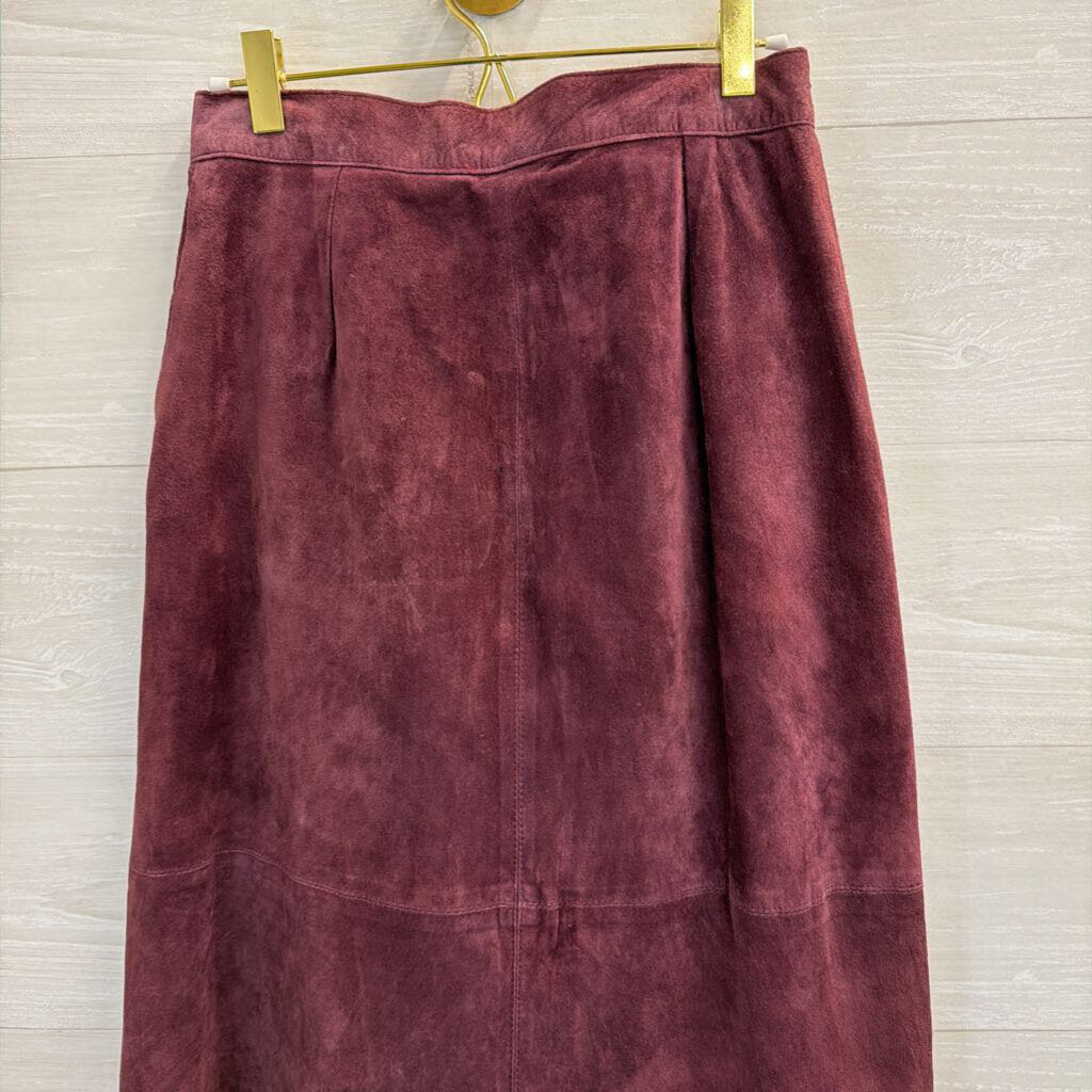 Vintage JH Collectibles Purple Suede Midi Skirt 10