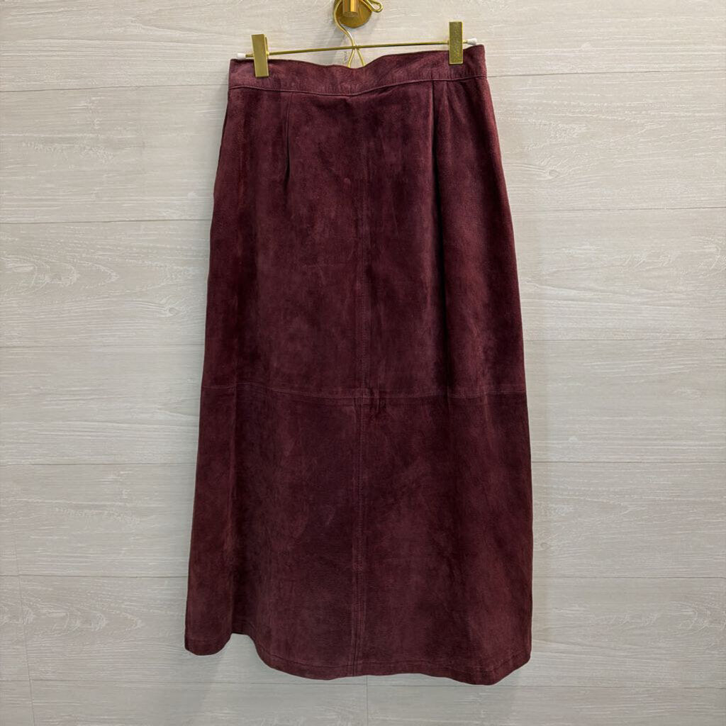 Vintage JH Collectibles Purple Suede Midi Skirt 10