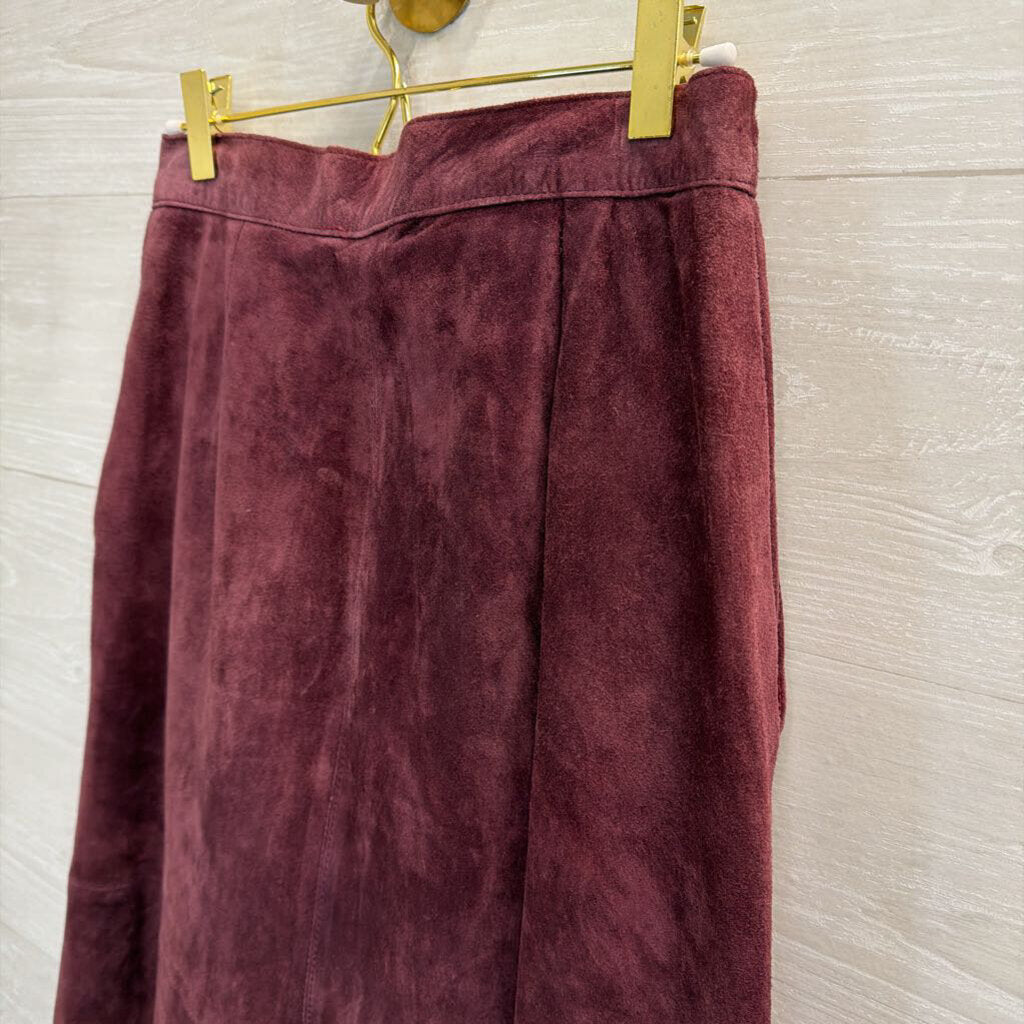 Vintage JH Collectibles Purple Suede Midi Skirt 10