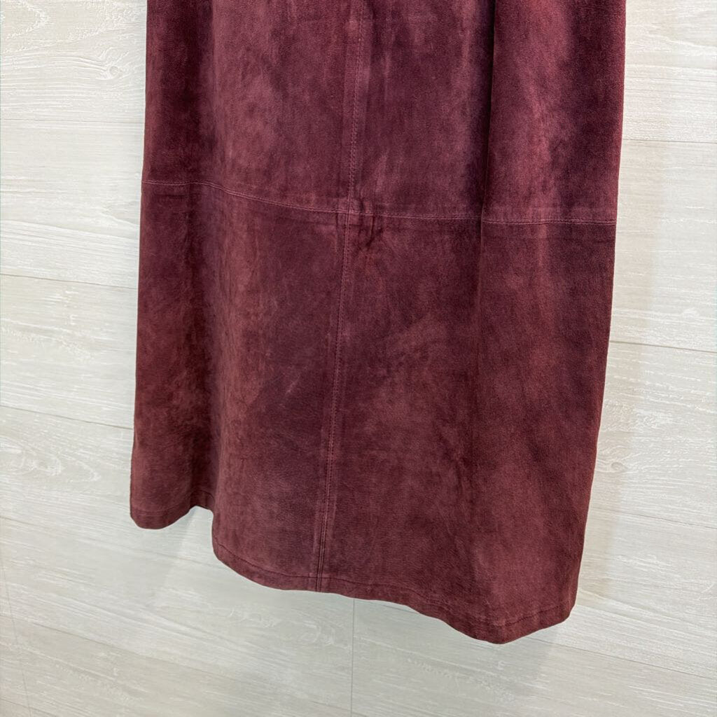 Vintage JH Collectibles Purple Suede Midi Skirt 10