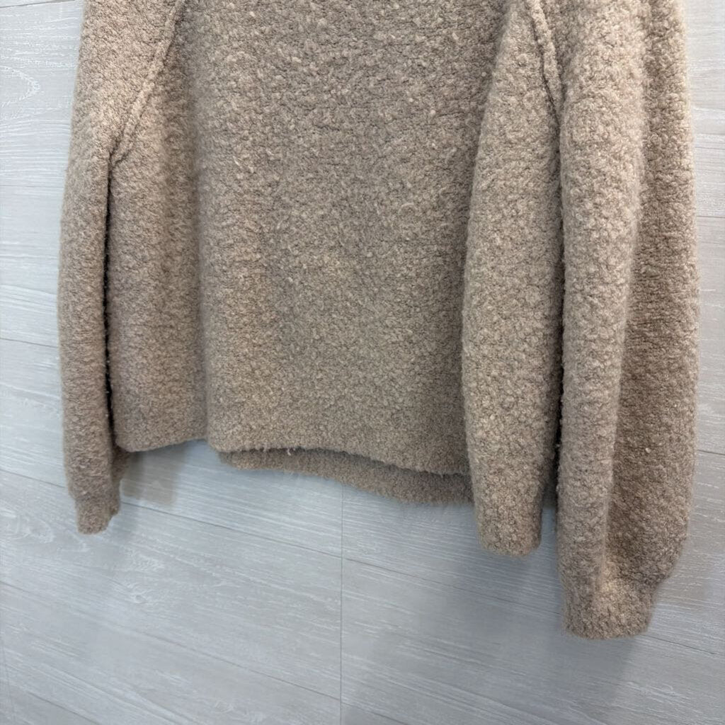 Aerie Beige Textured Knit Cropped Sweater Top Small