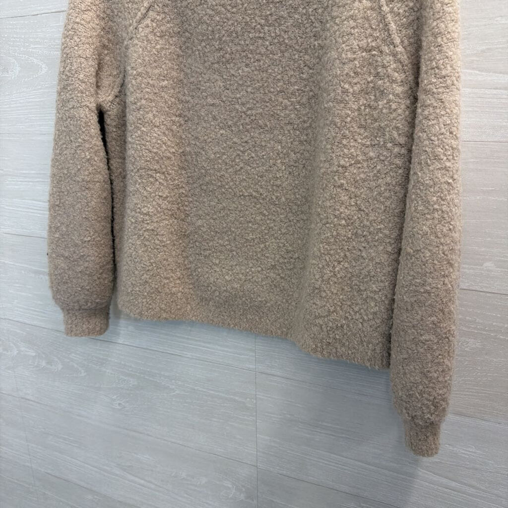 Aerie Beige Textured Knit Cropped Sweater Top Small