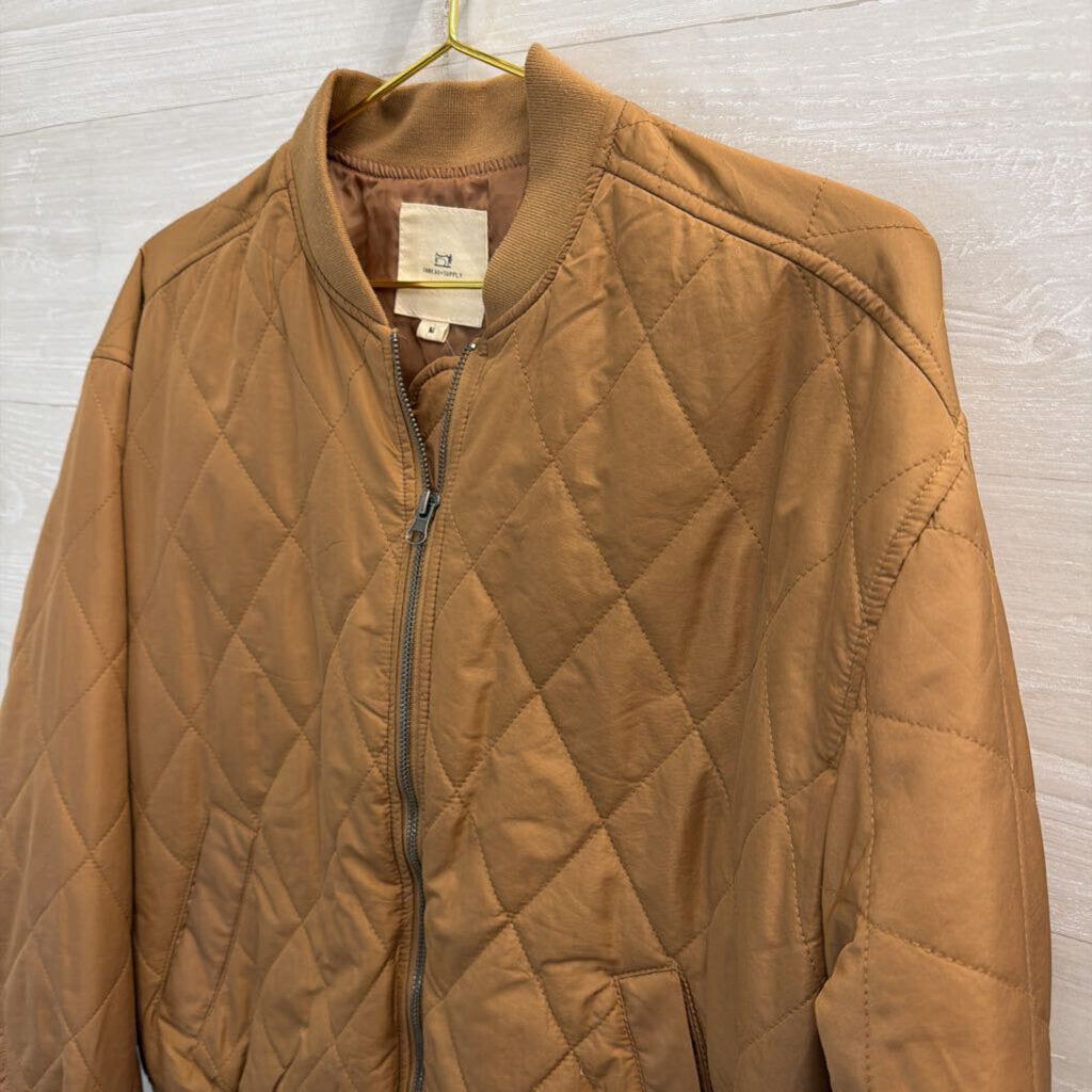 Thread and Supply Brown Quilted Zip Up Jacket Medium
