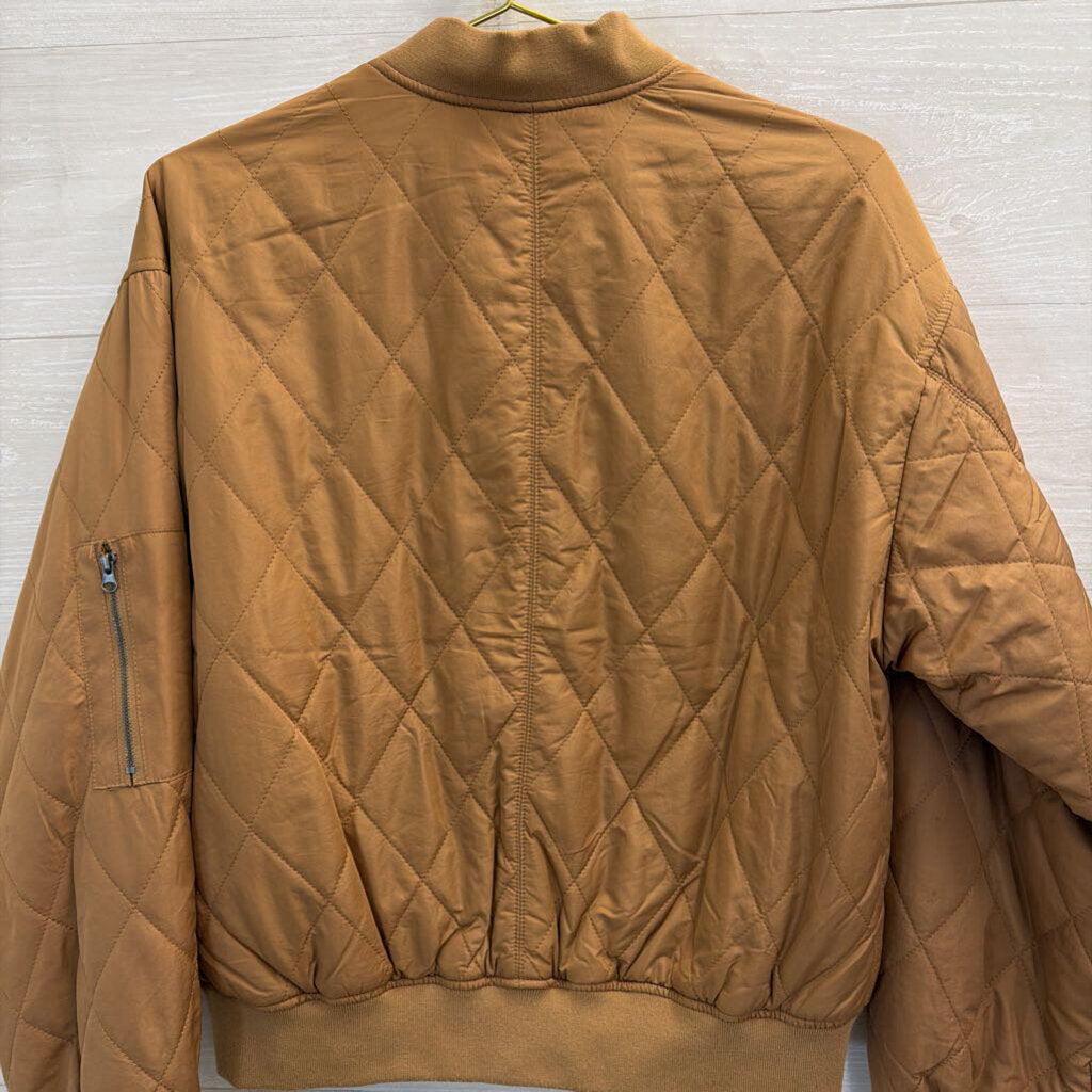 Thread and Supply Brown Quilted Zip Up Jacket Medium