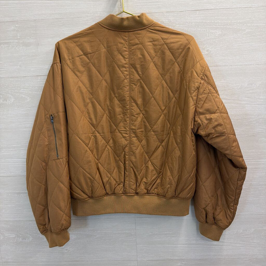 Thread and Supply Brown Quilted Zip Up Jacket Medium