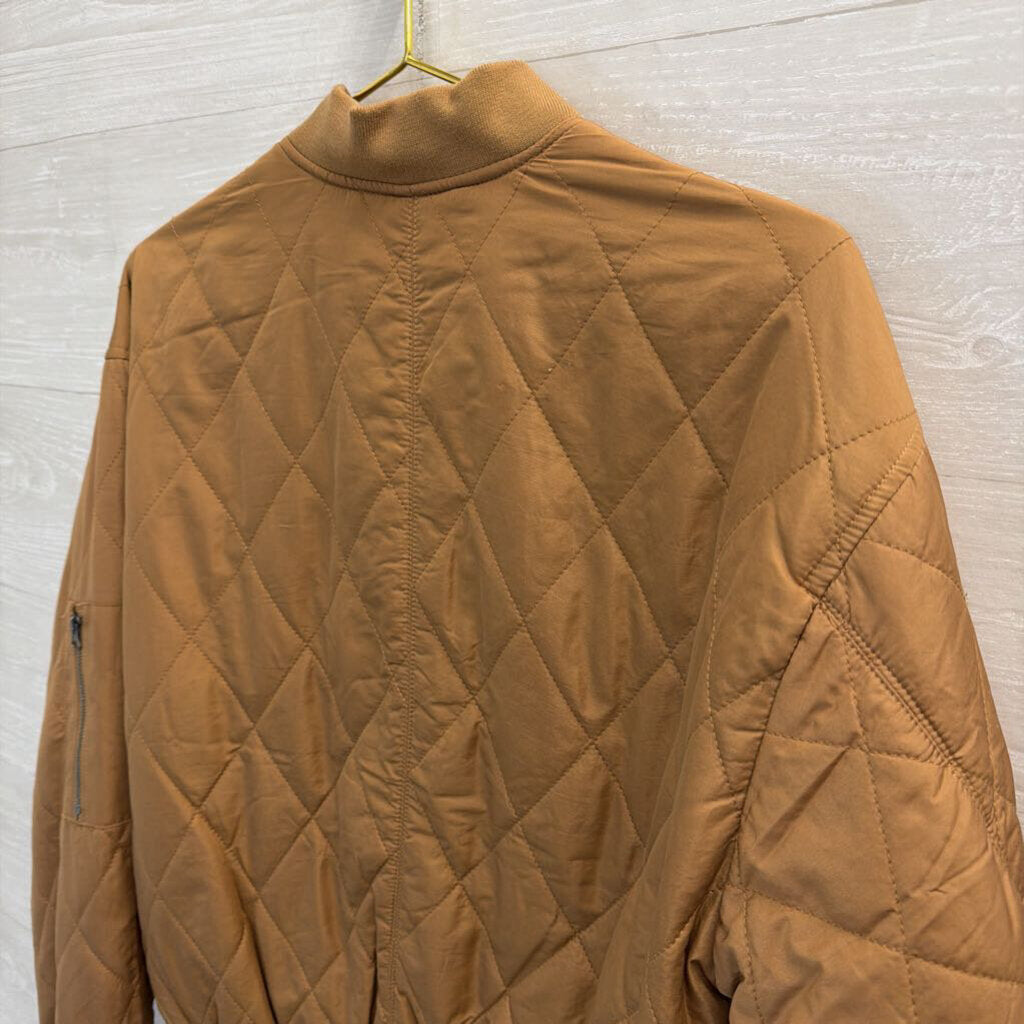 Thread and Supply Brown Quilted Zip Up Jacket Medium