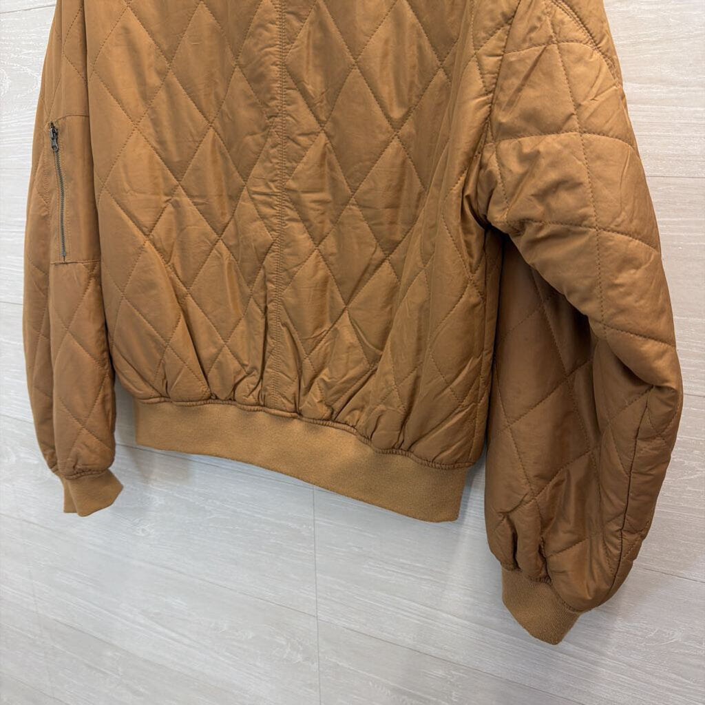 Thread and Supply Brown Quilted Zip Up Jacket Medium