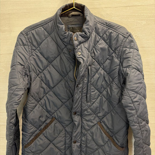 J Crew Navy Quilted Long Sleeve Jacket Medium