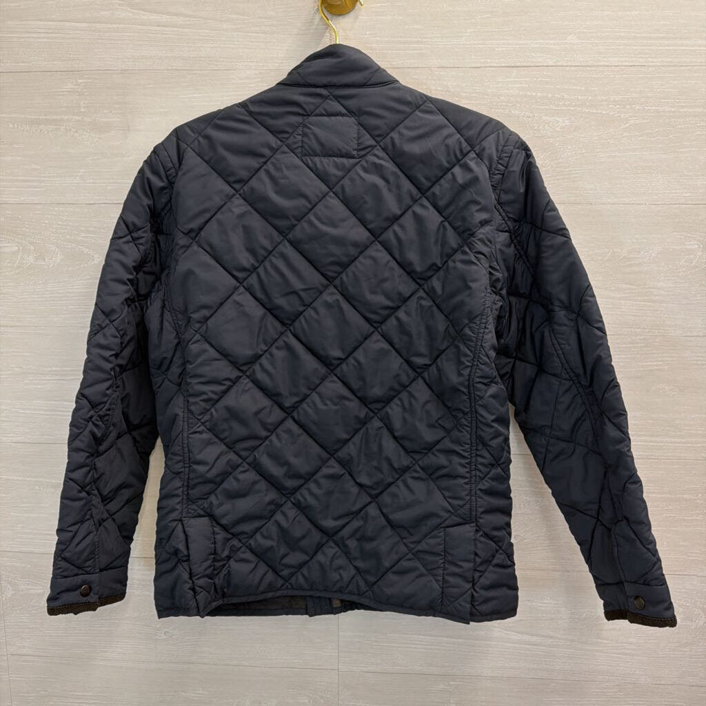 J Crew Navy Quilted Long Sleeve Jacket Medium