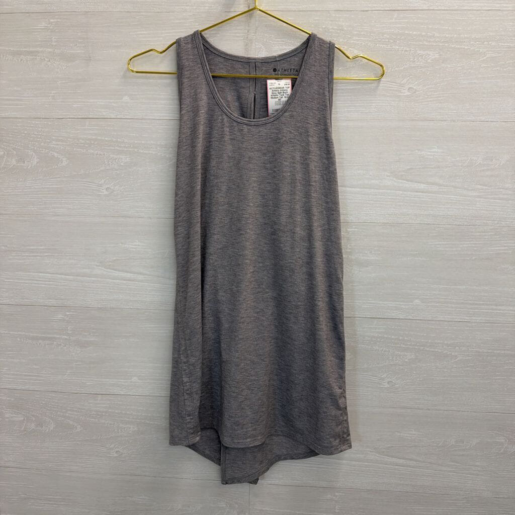 Athleta Grey Split Back Athletic Tank Top Medium Tall