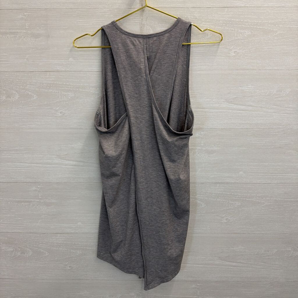 Athleta Grey Split Back Athletic Tank Top Medium Tall