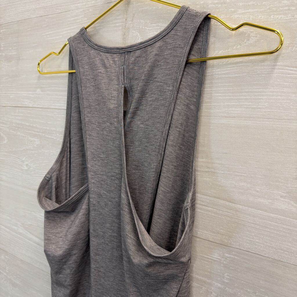 Athleta Grey Split Back Athletic Tank Top Medium Tall