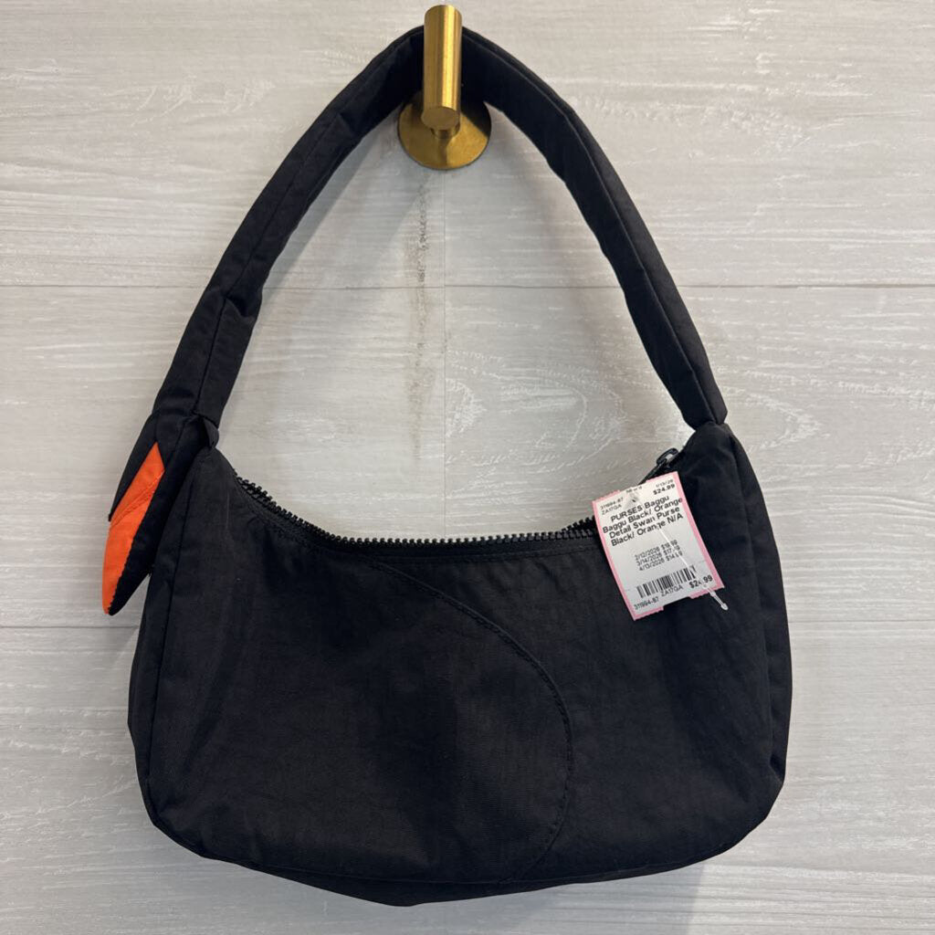Baggu Black/ Orange Detail Swan Purse