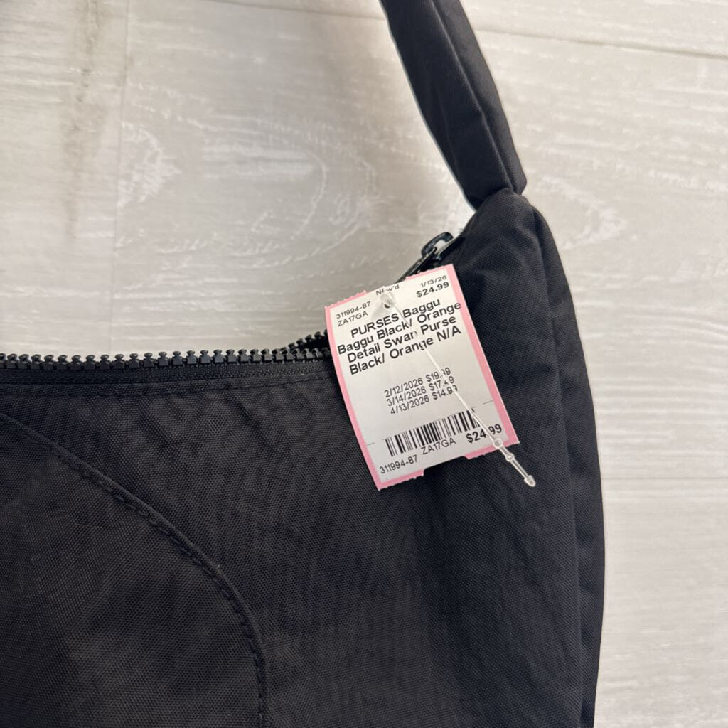 Baggu Black/ Orange Detail Swan Purse