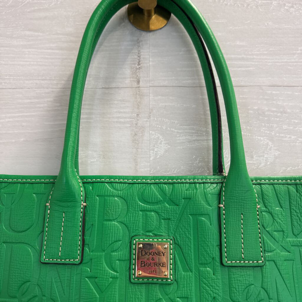 Dooney and Bourke Green Retro Embossed Russel Tote Purse