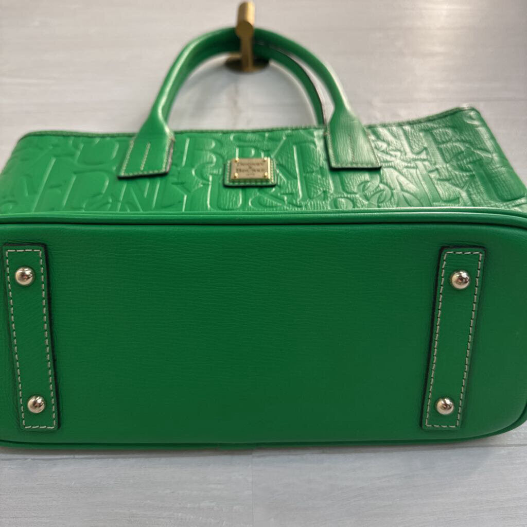 Dooney and Bourke Green Retro Embossed Russel Tote Purse