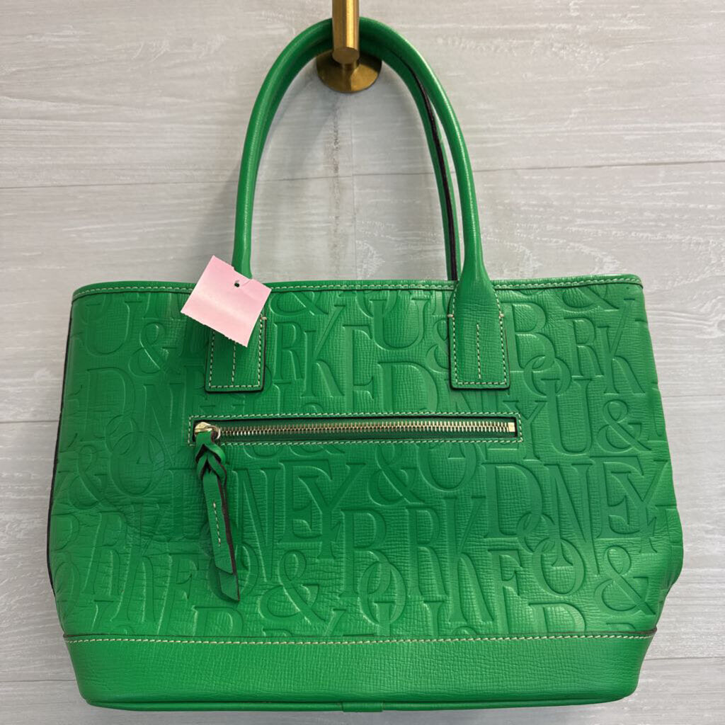 Dooney and Bourke Green Retro Embossed Russel Tote Purse