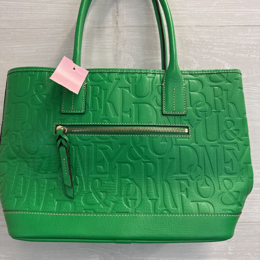 Dooney and Bourke Green Retro Embossed Russel Tote Purse
