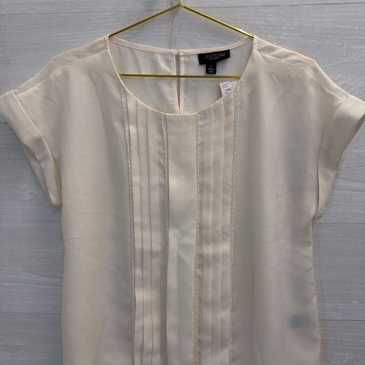 Jason Wu for Target Cream Short Sleeve Pleated Front Top Large