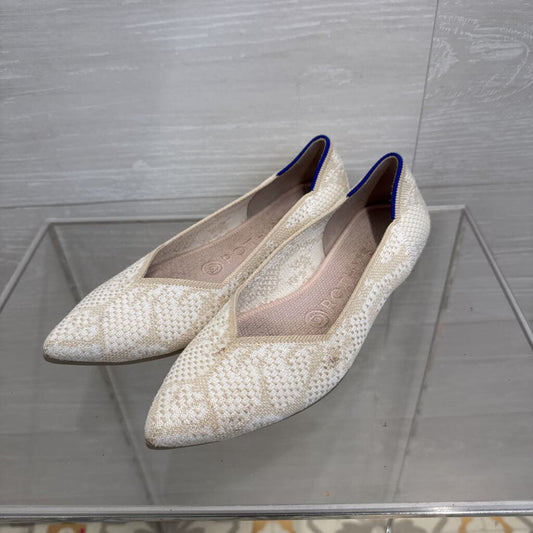 Rothy's Cream/ Beige The Point Diamond Twill Flats 6.5