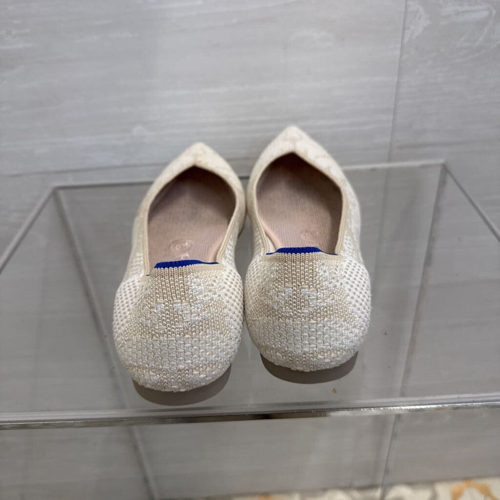 Rothy's Cream/ Beige The Point Diamond Twill Flats 6.5