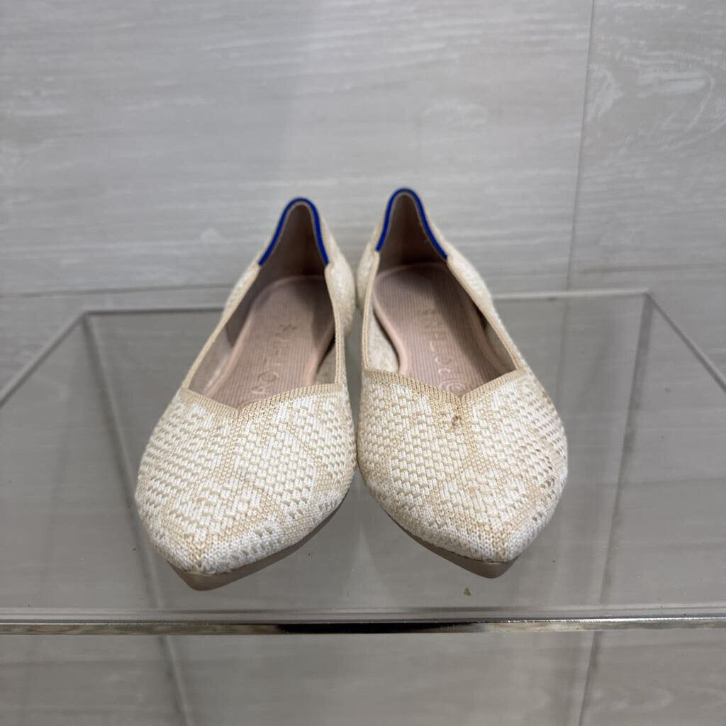 Rothy's Cream/ Beige The Point Diamond Twill Flats 6.5