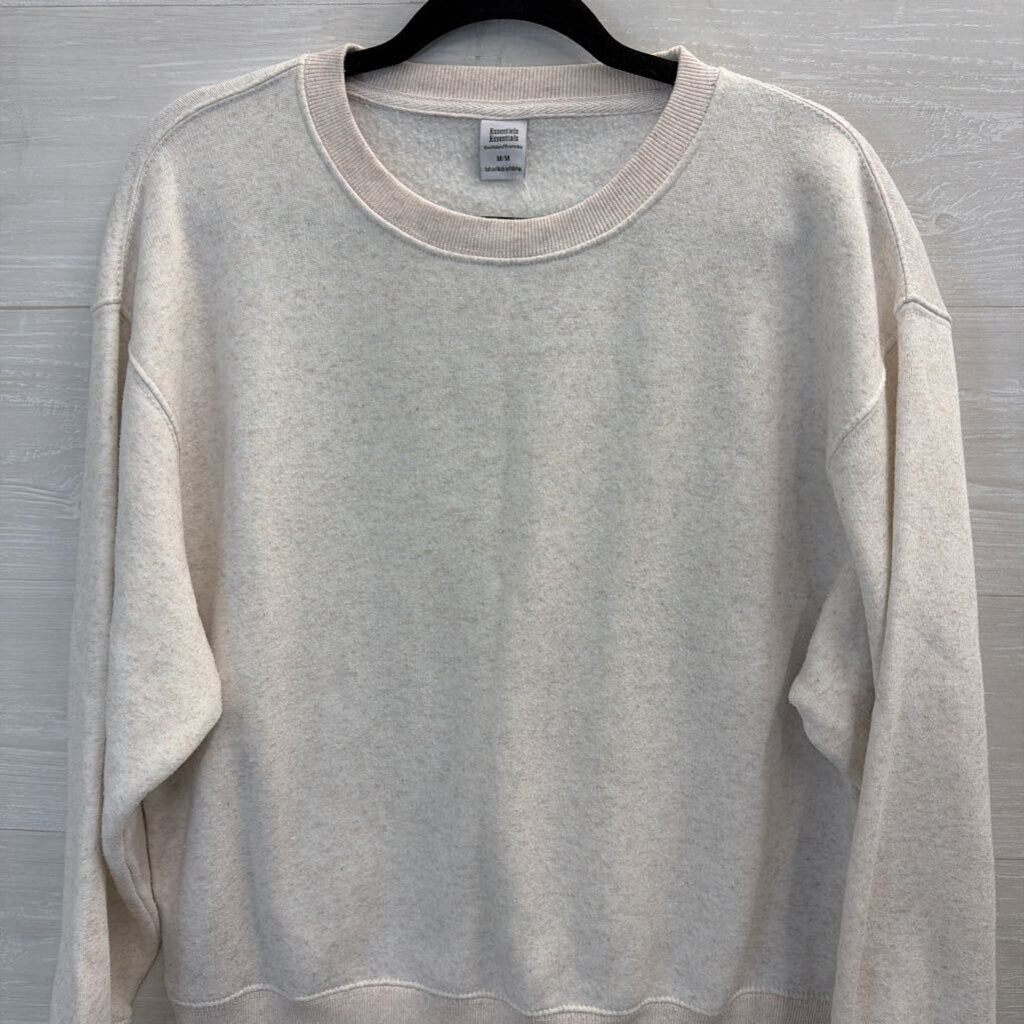 Essentials Beige Long Sleeve Crewneck Pullover Medium