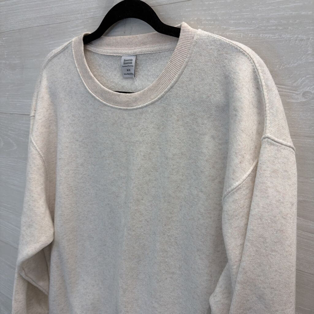 Essentials Beige Long Sleeve Crewneck Pullover Medium
