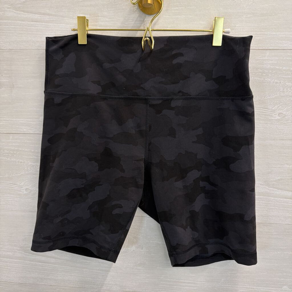 Lululemon Black Camo Print Biker Shorts 14