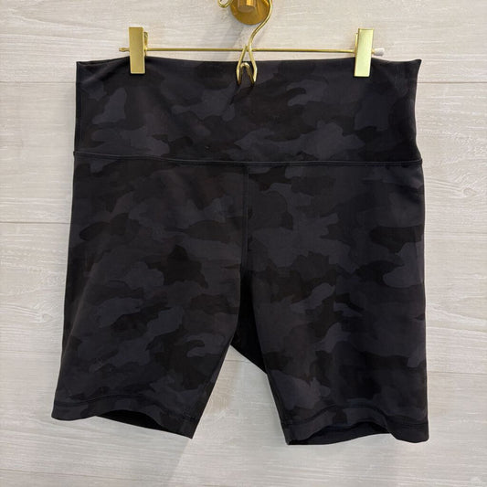 Lululemon Black Camo Print Biker Shorts 14