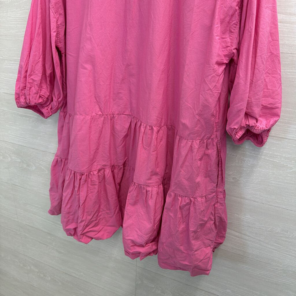 Free People Pink Long Sleeve Misha Mini Dress Small