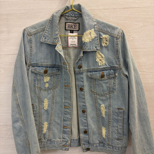 BKE Light Wash Distressed Denim Jacket Medium
