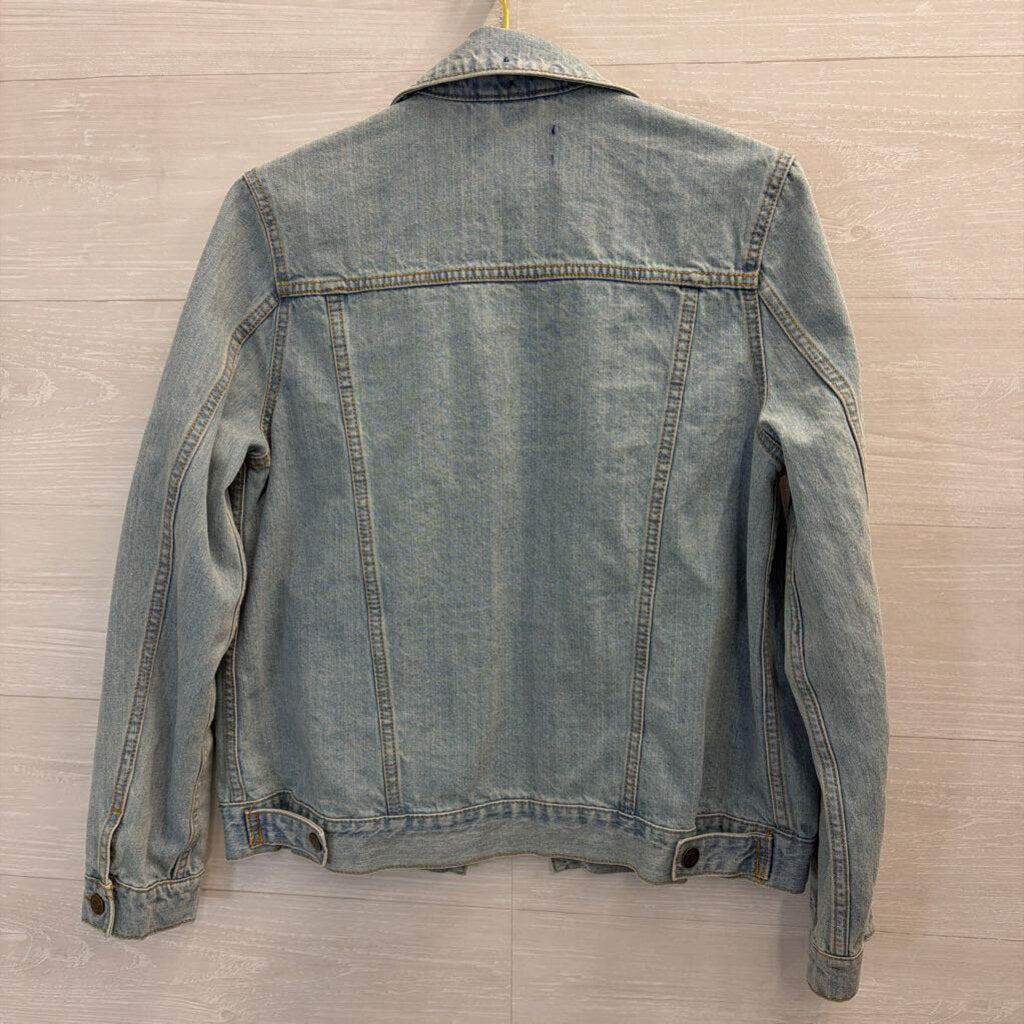 BKE Light Wash Distressed Denim Jacket Medium