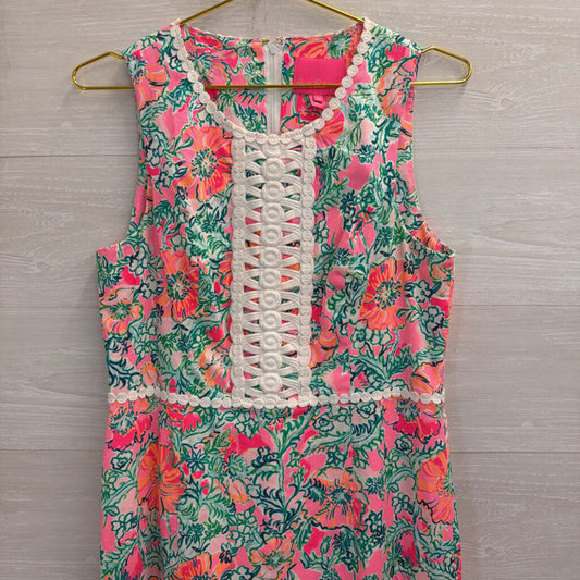 Lilly Pulitzer Pink Perfect Poppy Print Ashler Maxi Shift Dress 8