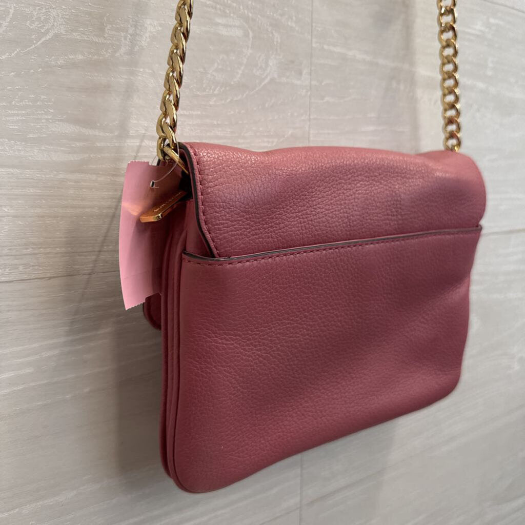 Michael Kors Pink Pebbled Leather Bedford Small Crossbody Purse