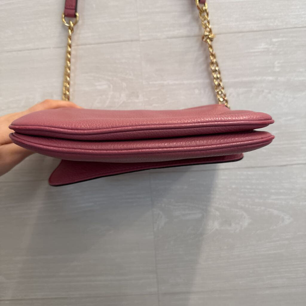 Michael Kors Pink Pebbled Leather Bedford Small Crossbody Purse