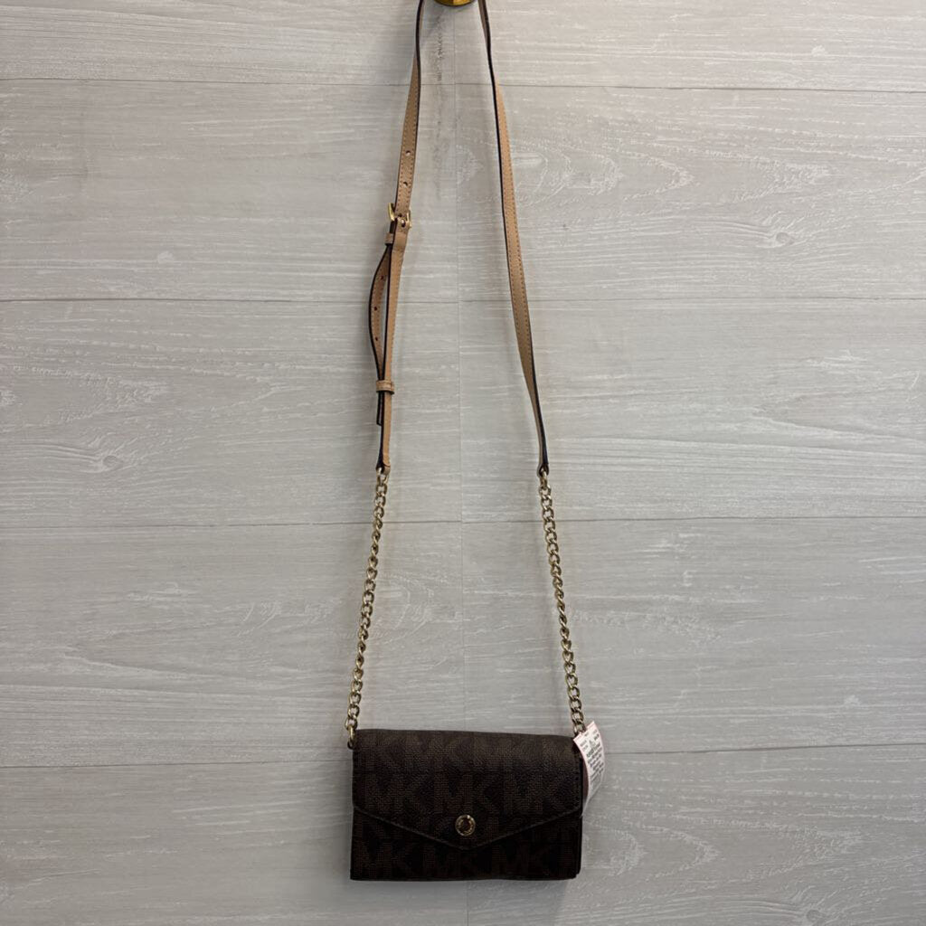 Michael Kors Brown Jet Set Signature Convertible Phone Crossbody Purse/ Wallet