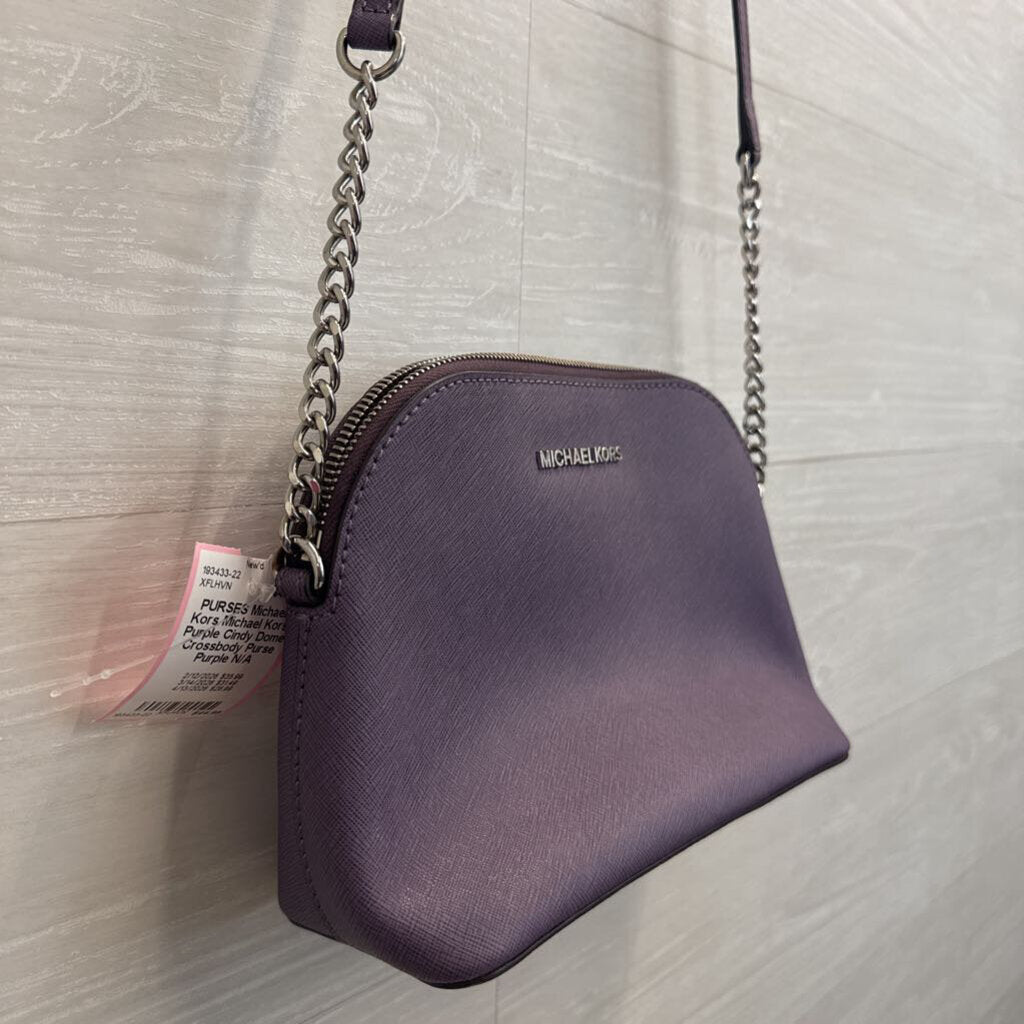 Michael Kors Purple Cindy Dome Crossbody Purse