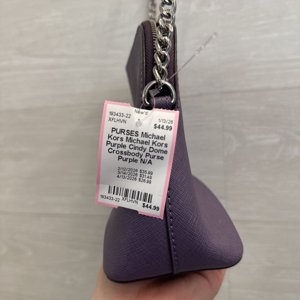 Michael Kors Purple Cindy Dome Crossbody Purse