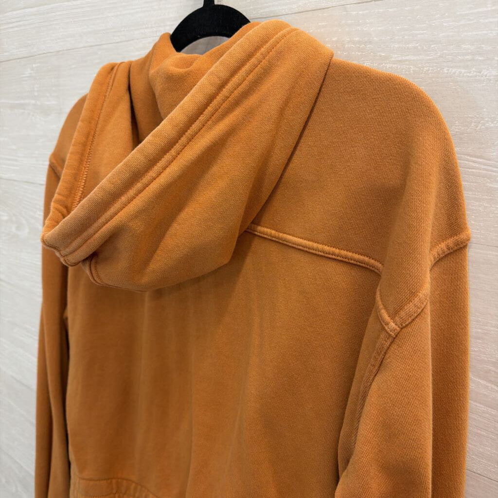 Aerie Brown Cropped Cargo Style Zip Up Hoodie Extra Small