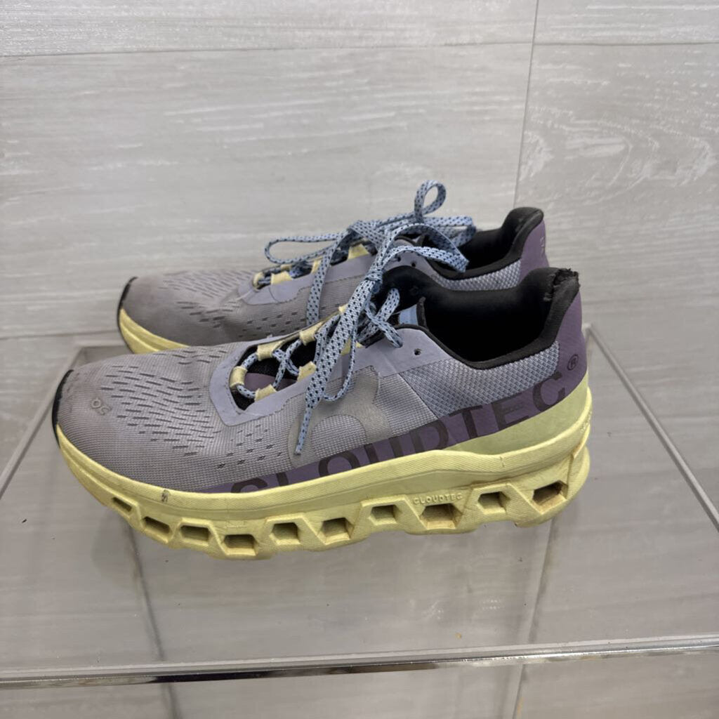 On Cloud Blue/ Lime Cloudmonster Running Sneakers 7