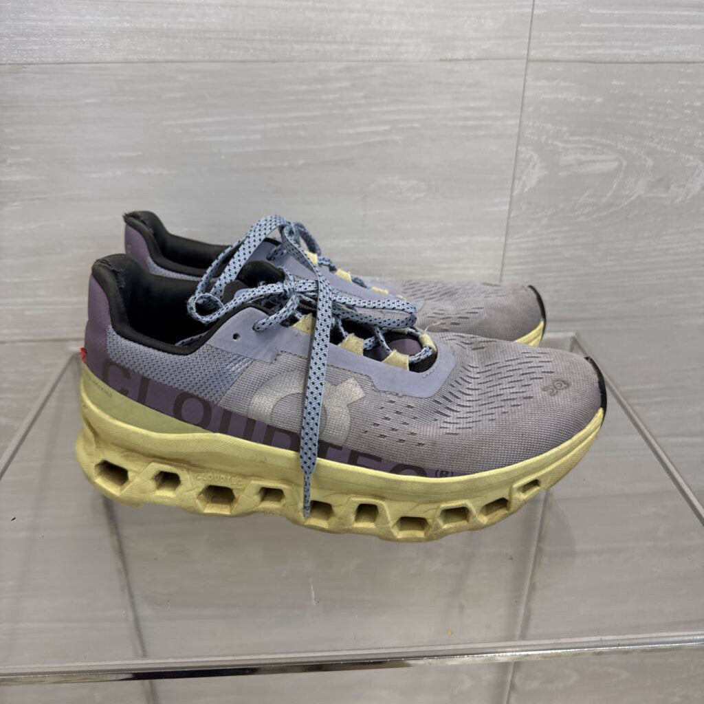 On Cloud Blue/ Lime Cloudmonster Running Sneakers 7