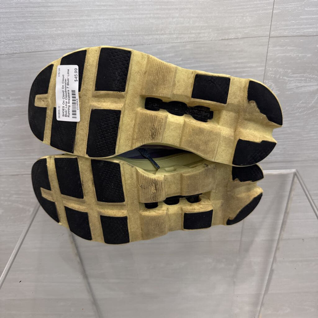 On Cloud Blue/ Lime Cloudmonster Running Sneakers 7