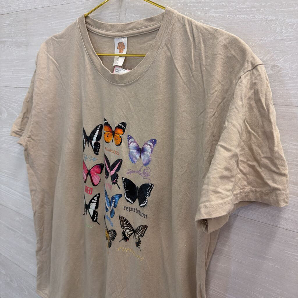 Grey/ Multi Taylor Swift Butterfly Short Sleeve Graphic Tee XXL