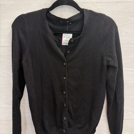 Black Shimmer Long Sleeve Cardigan Sweater Small