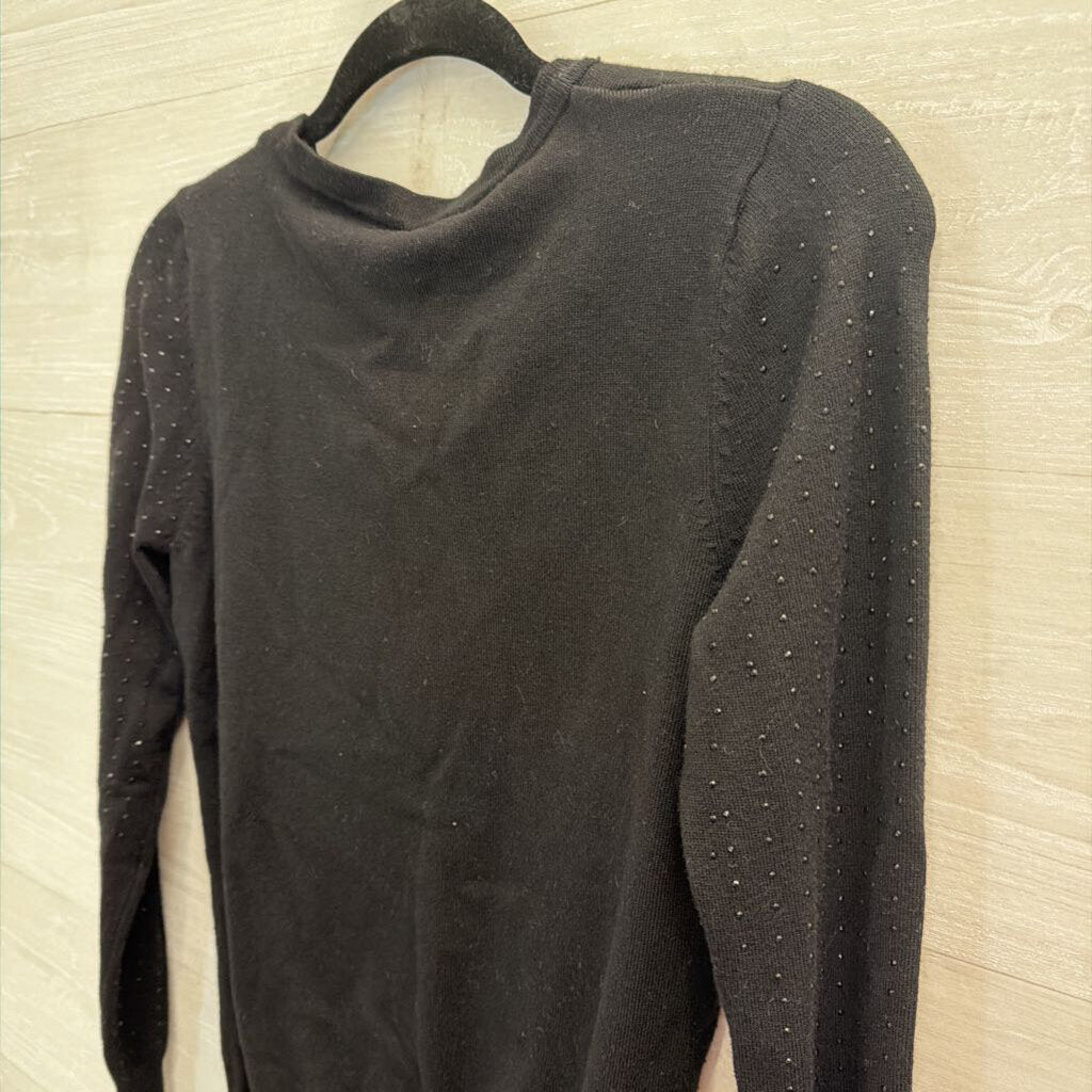 Black Shimmer Long Sleeve Cardigan Sweater Small