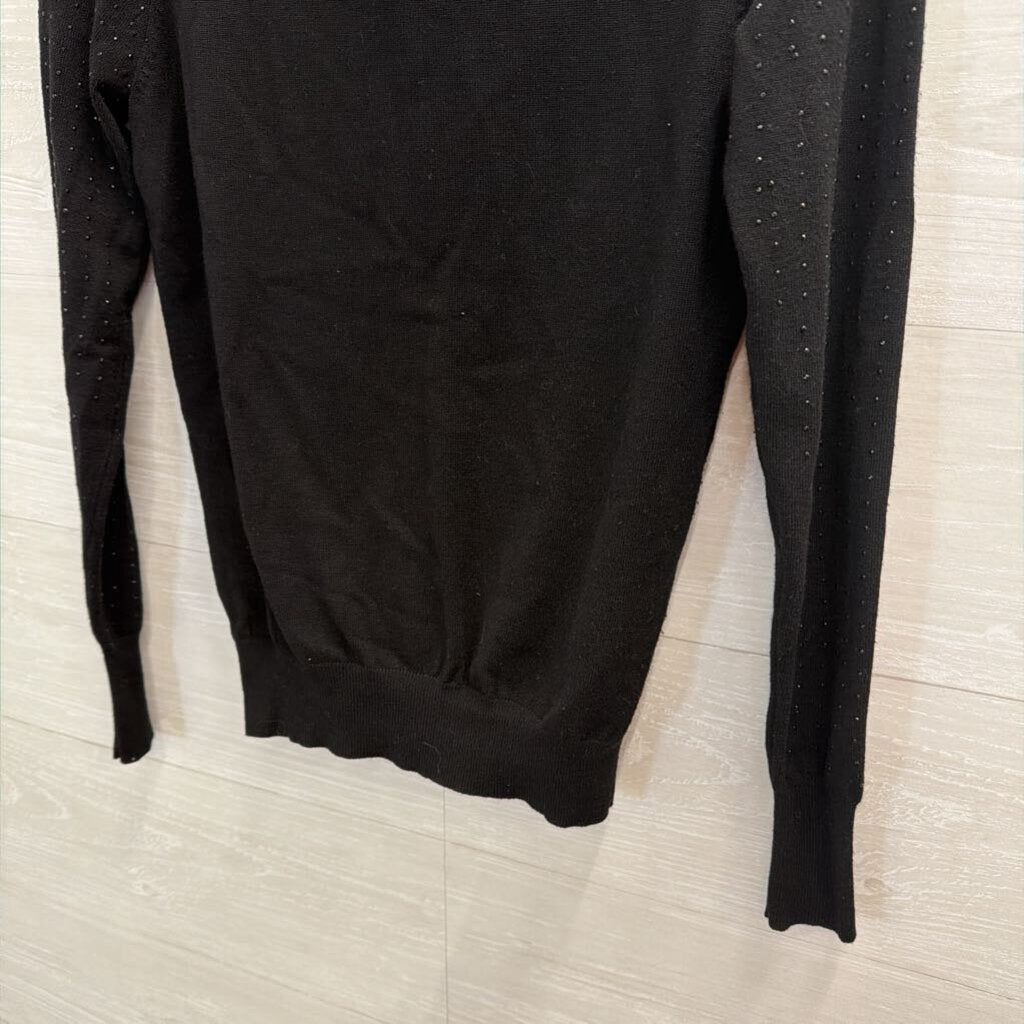 Black Shimmer Long Sleeve Cardigan Sweater Small